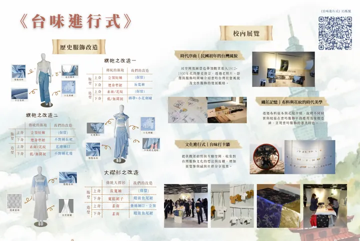 校外展壁報：台味進行式的企劃介紹、改造設計與校內展紀錄