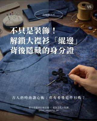 IG 貼文：不只是裝飾！解鎖大襟衫「緄邊」背後隱藏的身分證